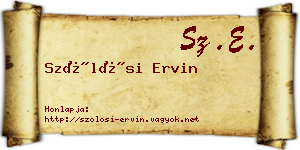 Szőlősi Ervin névjegykártya